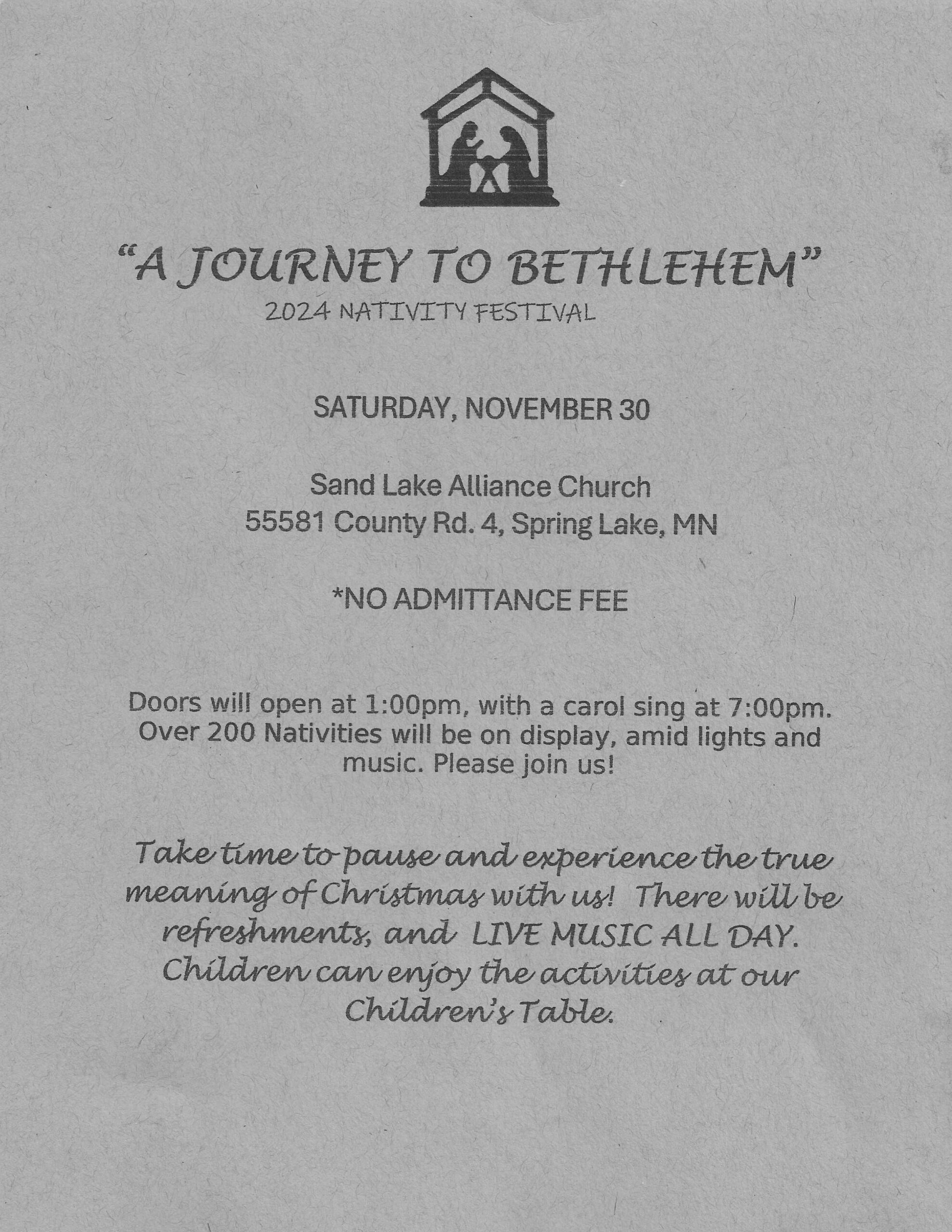 A Journey To Bethlehem @ Sand Lake Alliance Church