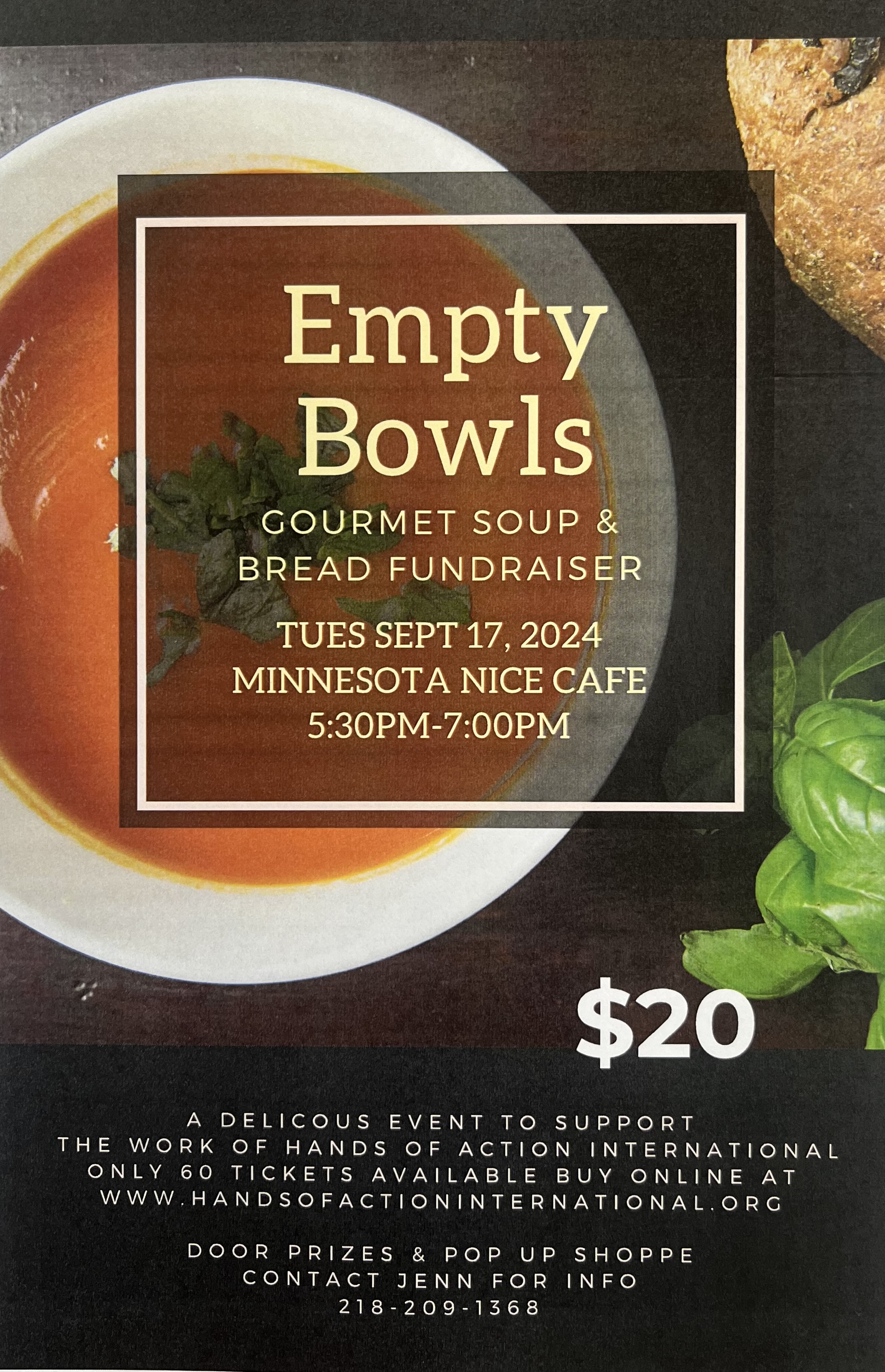 Empty Bowls Gourmet Soup and Bread Fundraiser @ Minnesota Nice Cafe