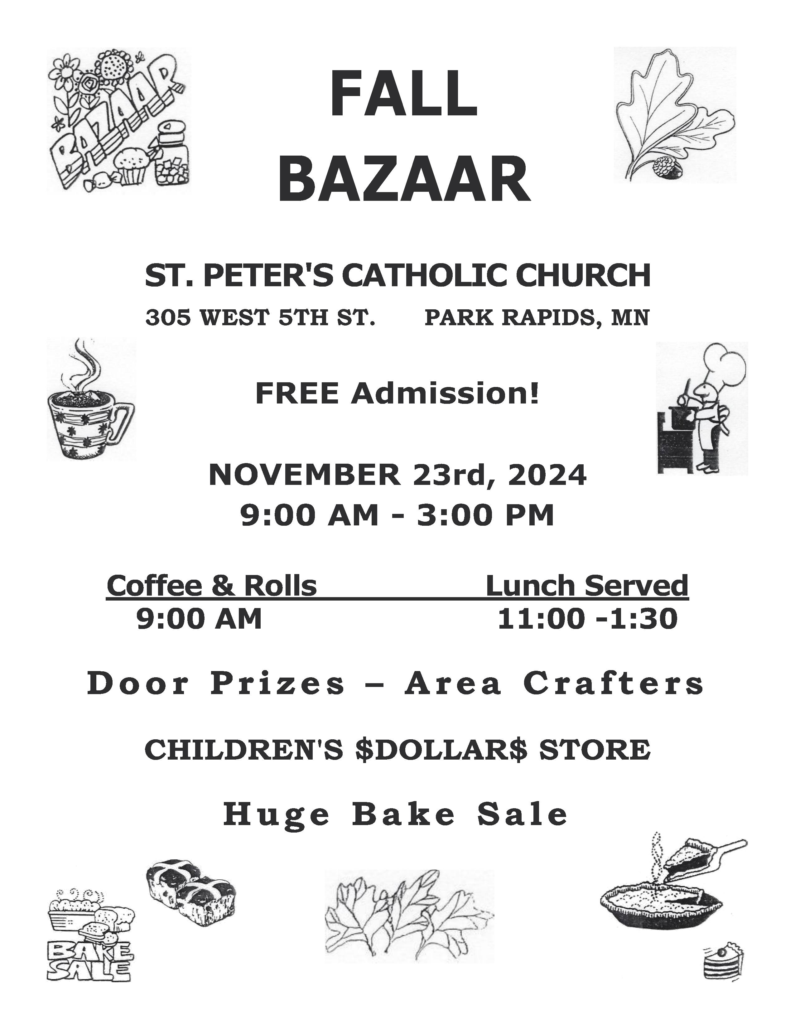 Fall Bazaar and Craft Show @ St. Peters Catholic Church