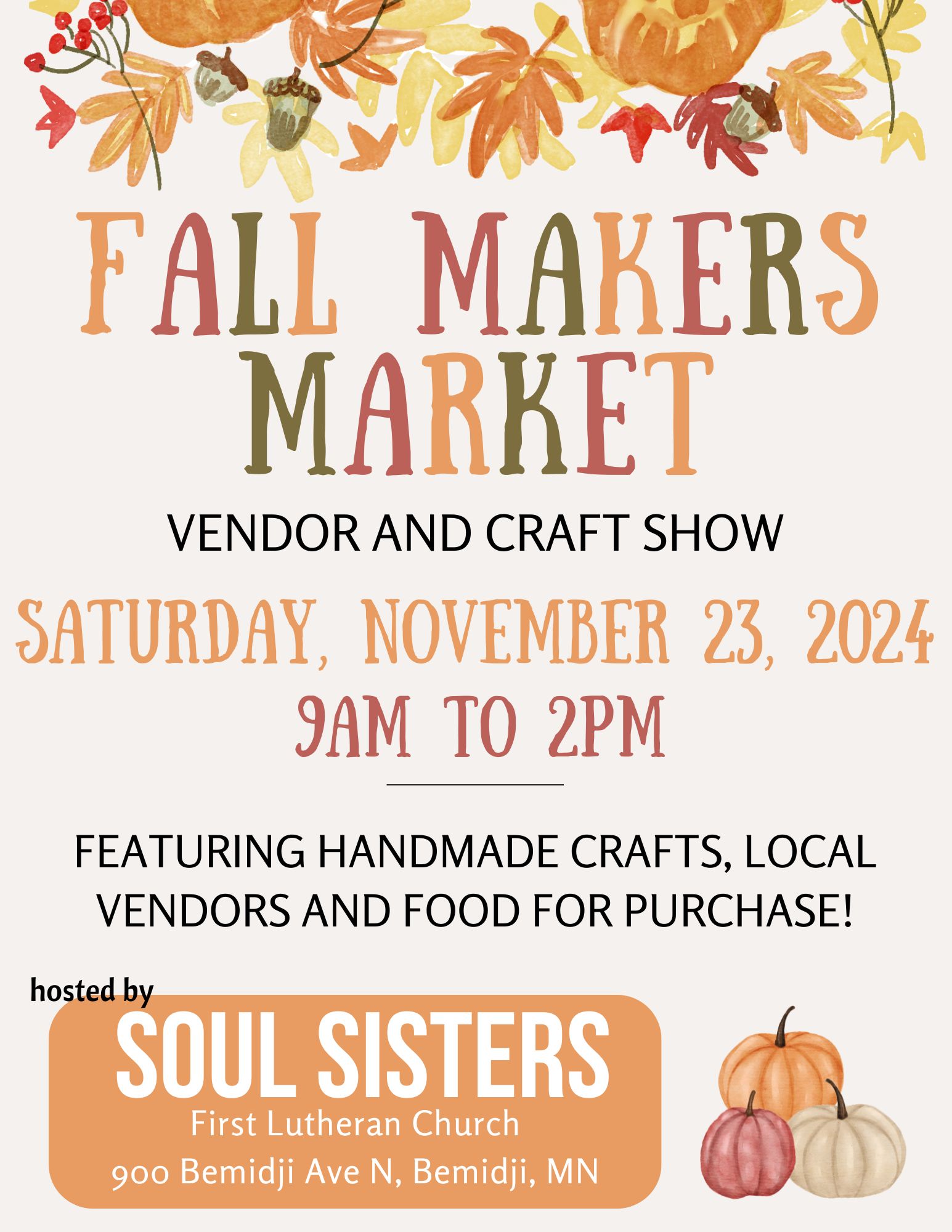 Soul Sisters Makers Market @ First Lutheran Church