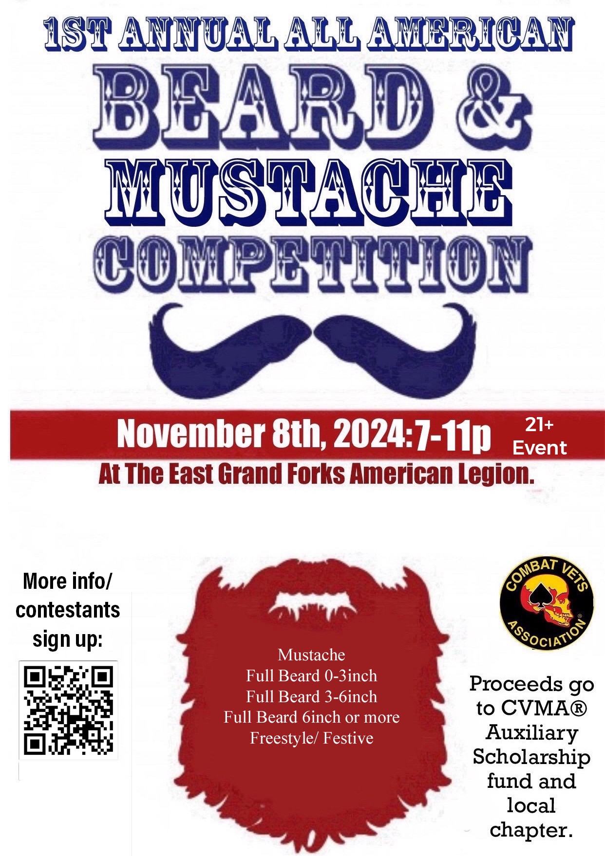 1st Annual All-American Beard and Mustache Competition @ American Legion East Grand forks