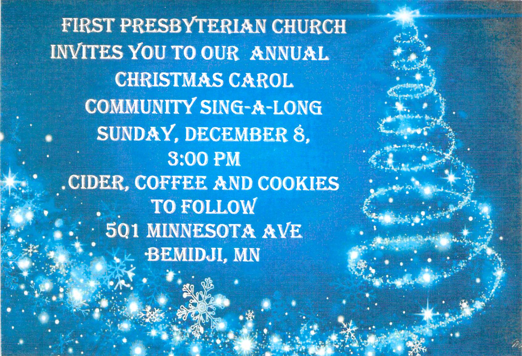 Annual Christmas Carol Community Sing-A-Long @ First Presbyterian Church