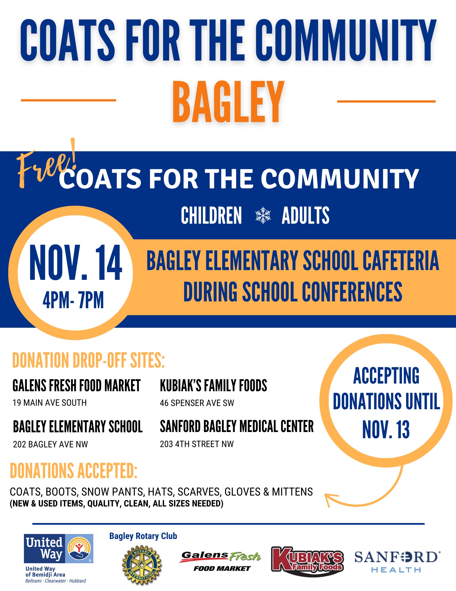 United Way Coats For The Community Distribution @ Bagley Elementary School